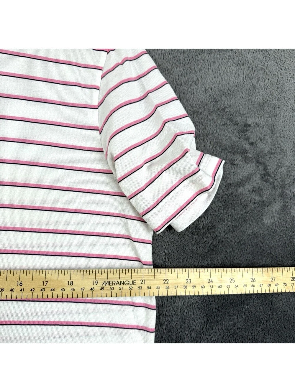 Polo Ralph Lauren Polo Shirt Pro Fit White Pink Striped Golf MenL Clubhouse Prep